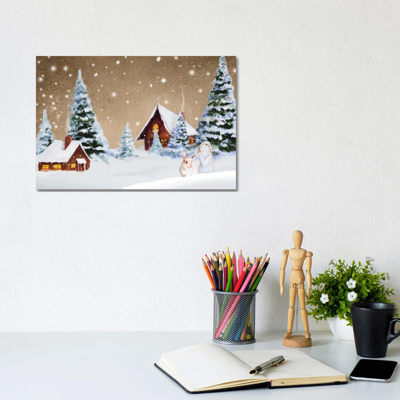 Christmas Village by Janice Gaynor - Wrapped Canvas Painting, 20.32 cm H x 30.48 cm W