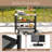  Rolling Bar Cart W/ Flip-up Table Hooks Paper Towel Holder 2 Bistro Stools