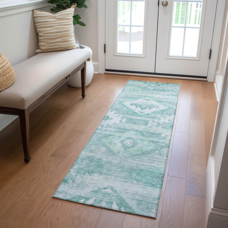 Tapis intérieur / extérieur Thunell avec envers antidérapant, Tapis de couloir 2 pi 3 po x 7 pi 6 po