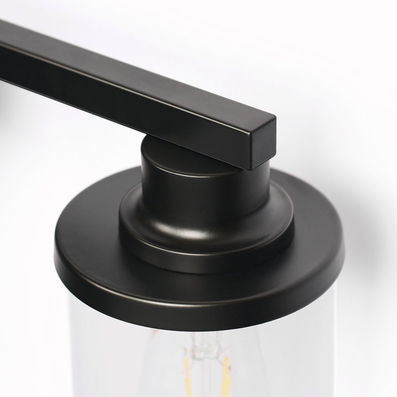 Luminaire de meuble-lavabo moderne double avec abat-jour en verre, Noir