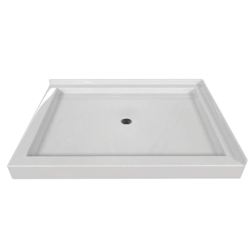 Signature 48'' W 36'' D Rectangular Double Shower Base, Biscuit