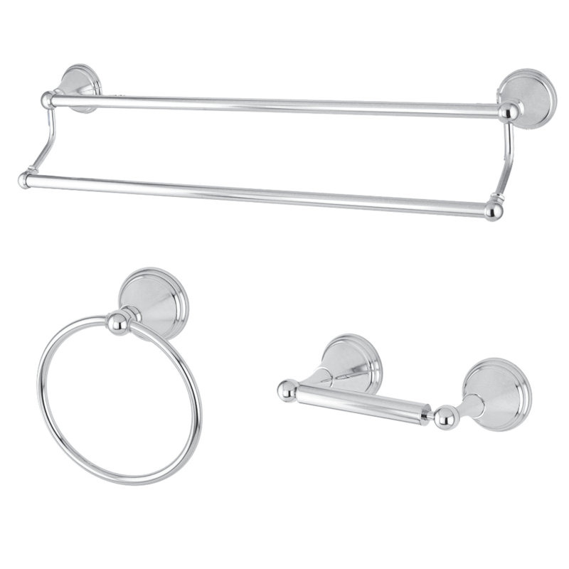 Kingston Brass Governor 3-Piece Bathroom Hardware Set, Polished Chrome