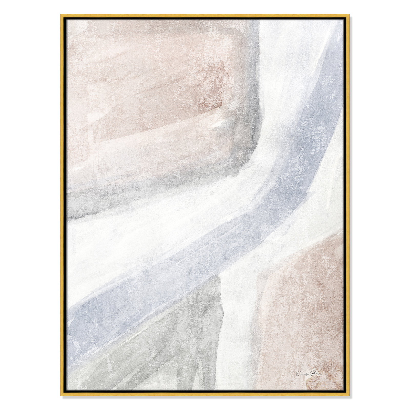 Helmsford "Soften 1" Painting, 41.5" H x 31.5" W x 2" D, Gold