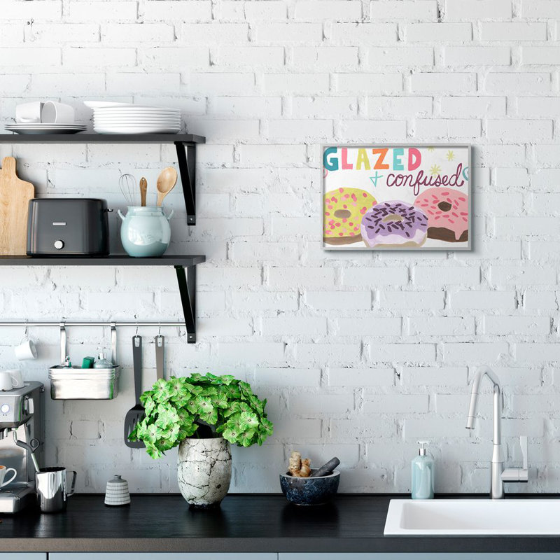 «Glazed and Confuse Fun Donut» par June Erica Vess - impression d'art graphique, H 11 po x l 14 po x 1,5 po