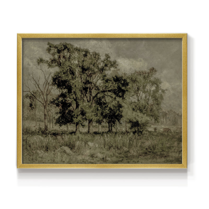 Paysages rétro-DCCX III-Reproduction encadrée - réaménageable, H 8 po x l 10 po, Or