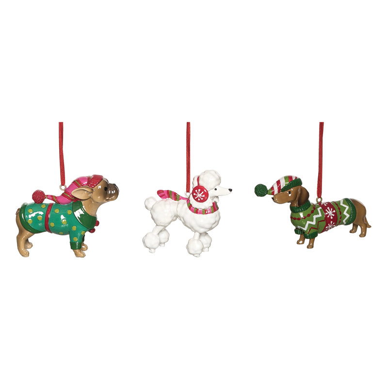 Ensemble de 3 décorations de Noël en résine