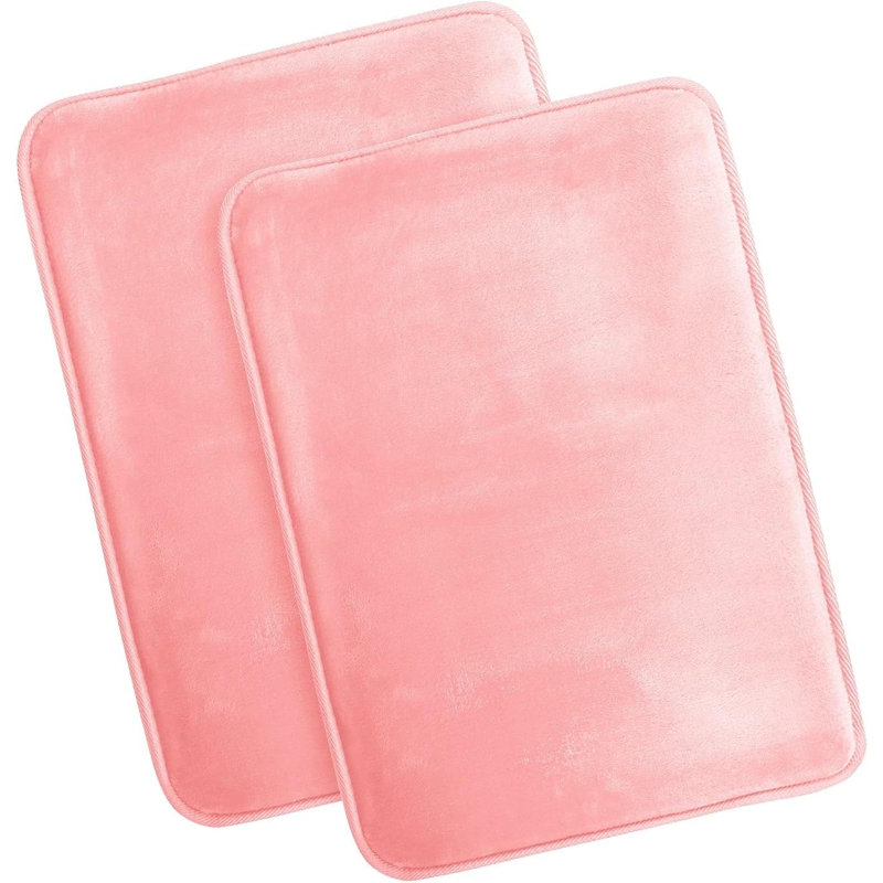 Steph Luxury Memory Foam Bathroom Rug Set, Petit: l 17 po x L 24 po, Rose