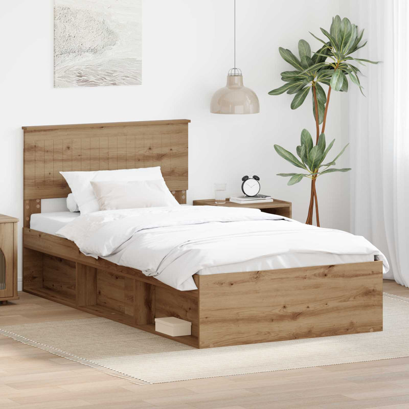 Solid Wood Bed, Single (3'), Artisian Oak