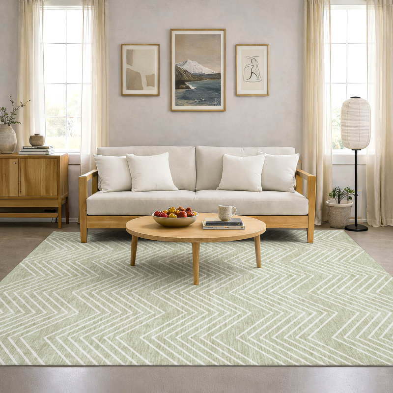 Tapis de qualité supérieure lavable à la machine Mayfield AMF2390, Céleri, 8 pi x 10 pi