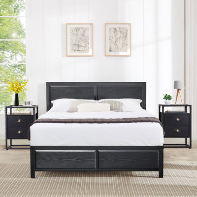 Ensemble de chambre à coucher et ensemble de table de chevet 3 pièces Kempst