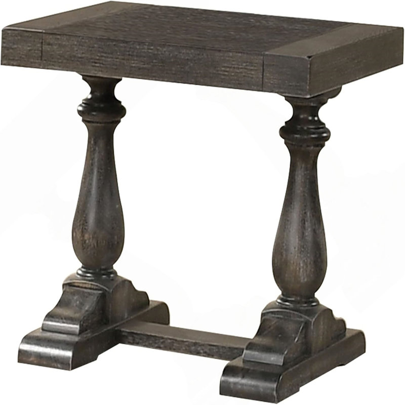 Table d'appoint en bois massif, Gris