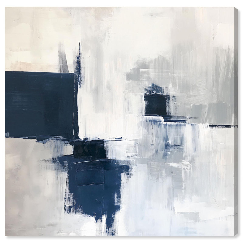 «Porcelain Blue on White I», art mural bleu par , Toile tendue, H 16 po x l 16 po