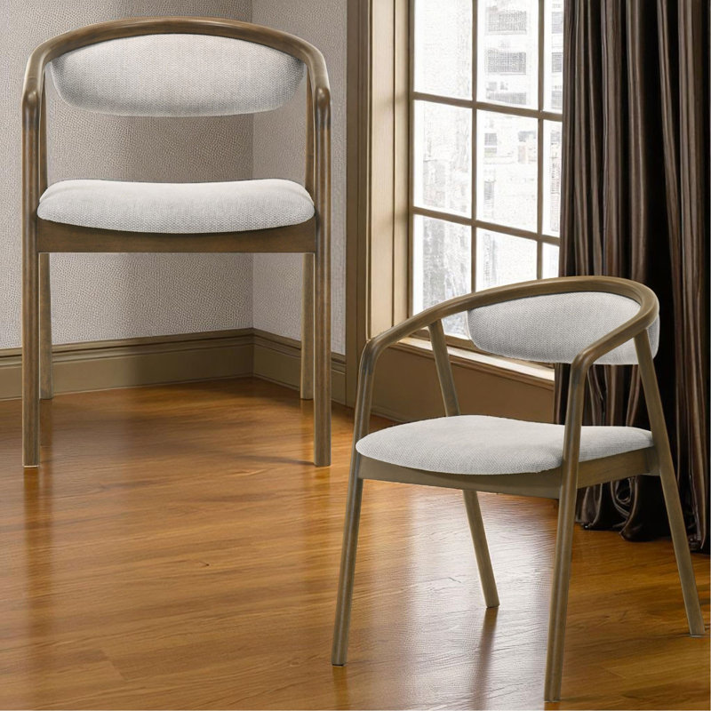Chaise d'appoint en chenille et noyer