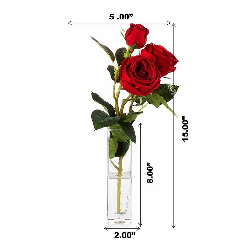 Arrangement floral de roses dans un vase, Rouge