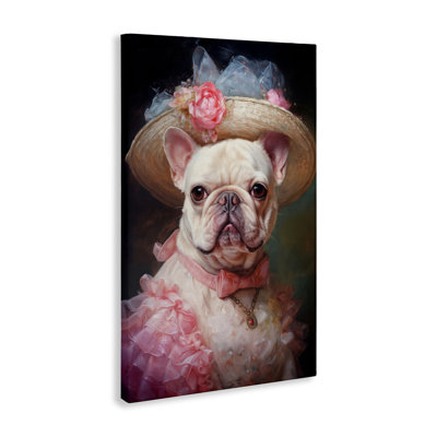 Pink Victorian Frenchie Canvas, design by Wumples