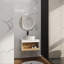 Meuble-lavabo mural 24 po avec lavabo rond et rangement ouvert-129386705