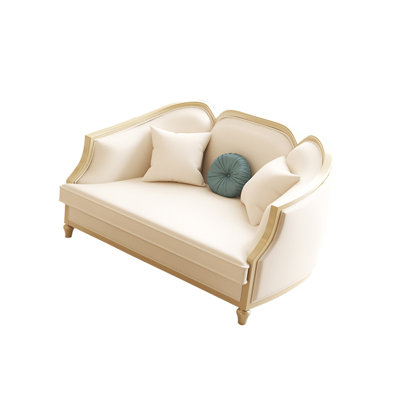 Causeuse en cuir véritable 62,9 po