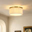 Plafonnier encastré tambour en coton à 2 lumières Hassler