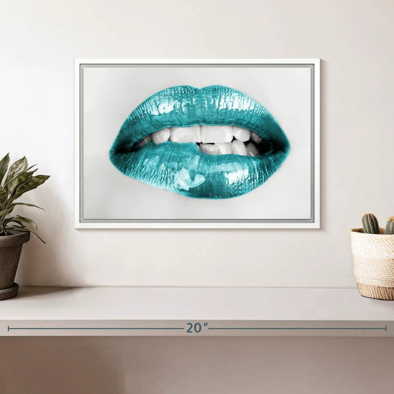 Bouche à lèvres, Cadre flottant blanc, 13 po x 9 po