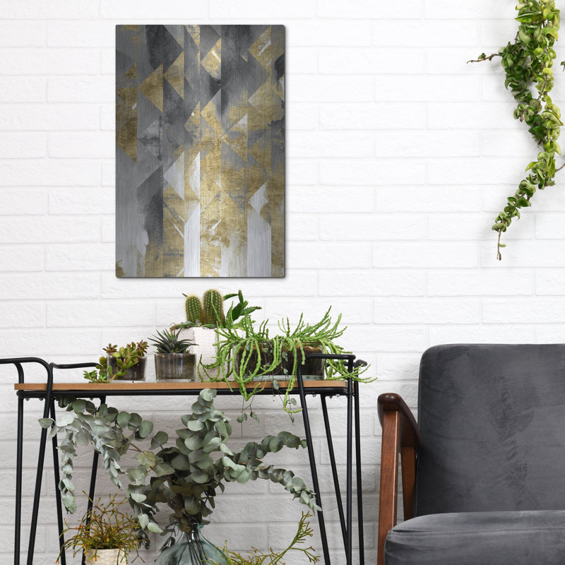«Gilt Reflections 2» par Chariklia Zarris, art mural en métal, H 16 po x l 12 po