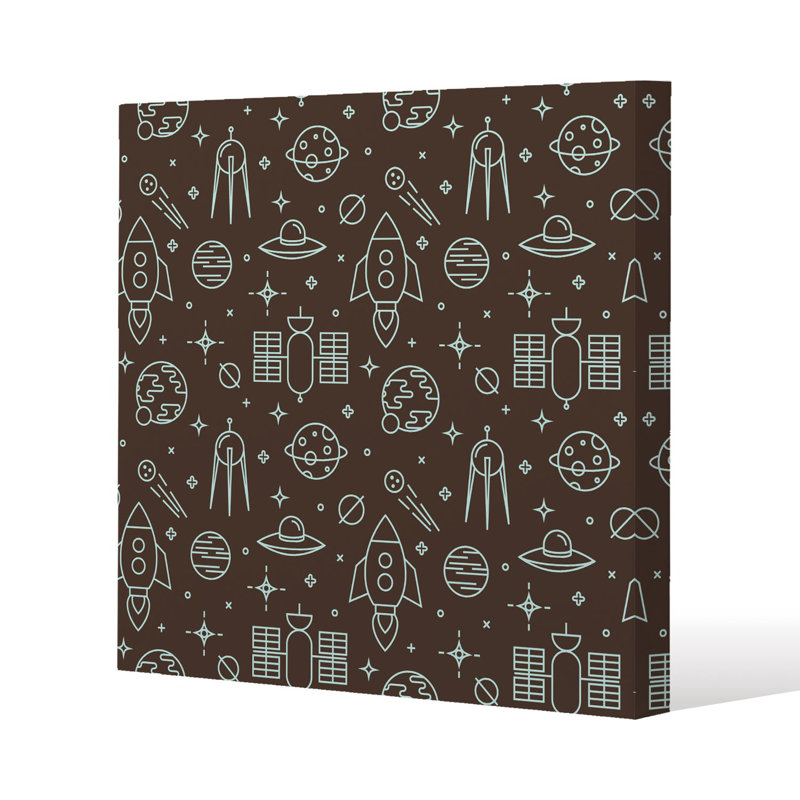 Planets and stars Slim Style Canvas Print, 50 cm H x 50 cm W