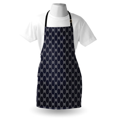 Tablier East Urban Home bleu marine unisexe, d'inspiration marine, taille adulte, crème bleu foncé
