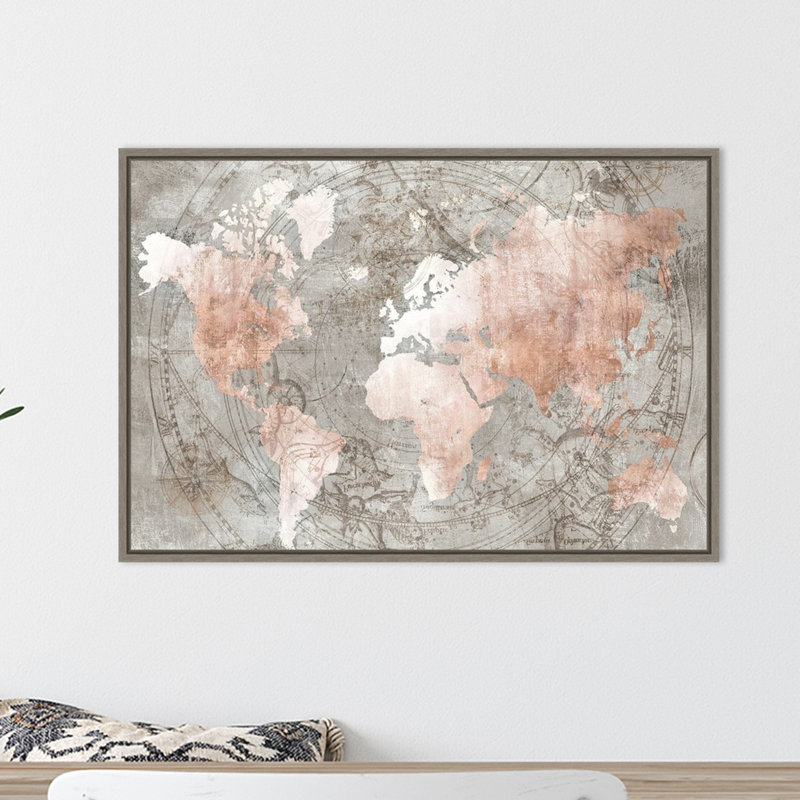 «Celestial World Map» par Isabelle Z, reproduction d'art graphique sur toile flottante