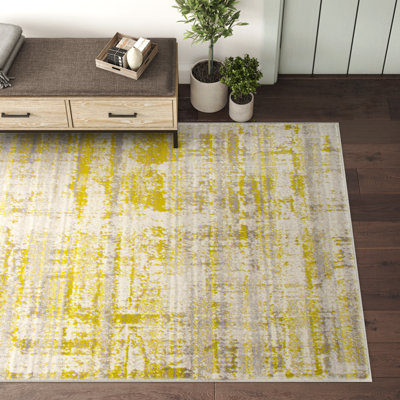 Tapis abstrait argent / vert