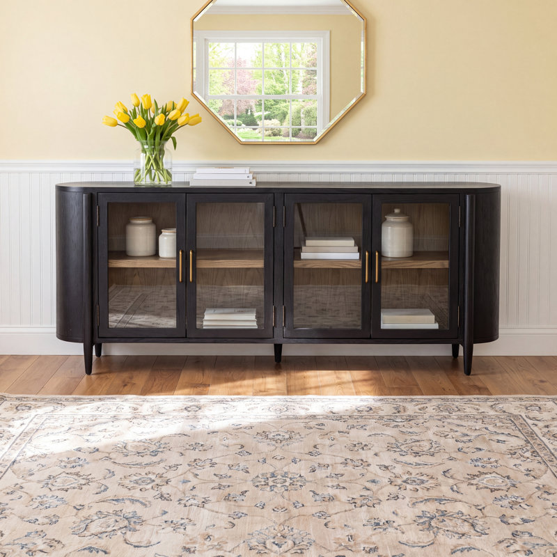 Tina 72'' Solid Wood Sideboard, Black