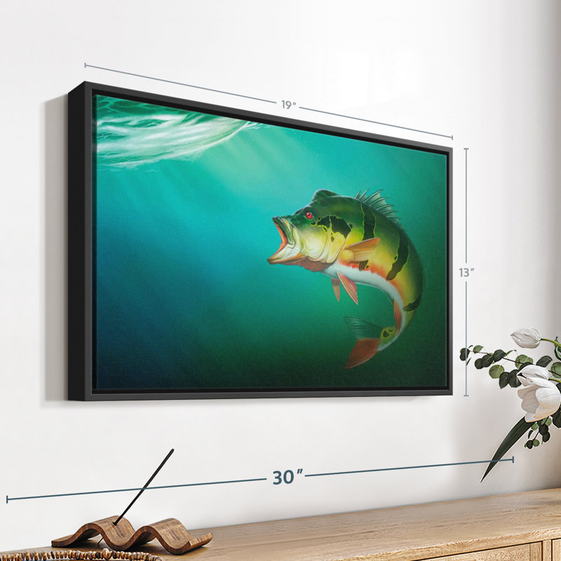 «Peacock Bass», reproduction sur toile, H 13 po x l 19 po