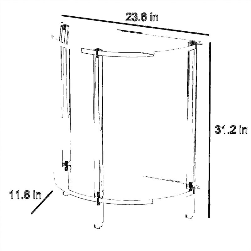 Console demi-ronde en acrylique, table d'entrée moderne transparente avec rangement à deux niveaux, table d'appoint gain de place pour couloir, hall d'entrée, salon, étagère d'exposition en acrylique transparent imperméable