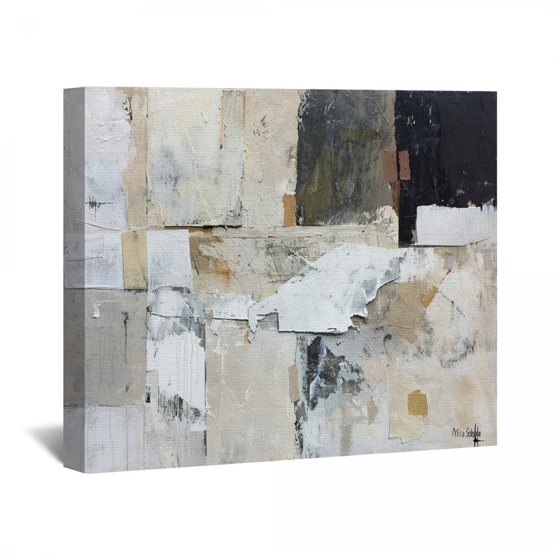 Toile abstraite enveloppée - décoration murale graphique, H 11 po x l 14 po