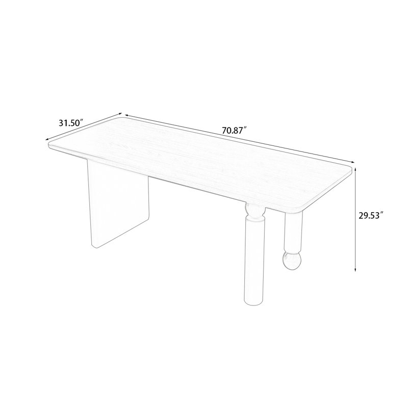 Table de salle à manger 62,99 po, Noir, noir, noir, noir, H 29,53 po x L 70,87 po x l 31,5 po