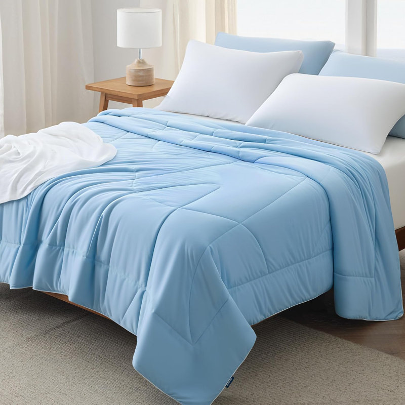 Édredon très grand et rafraîchissant, bleu et respirant, Édredon très grand