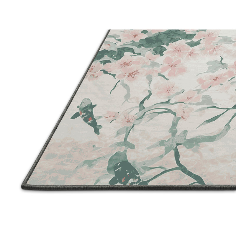 Tapis gris soyeux et moelleux, Rond 8 pi
