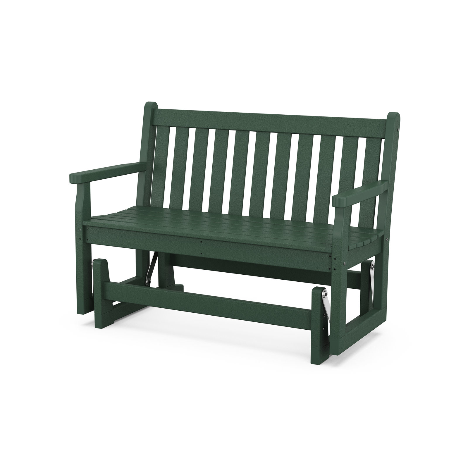 POLYWOOD® Traditional Garden 47" Patio Glider Bench, Green