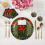 Christmas Wreath Vegan Leather Round Pebble Placemat-536980216