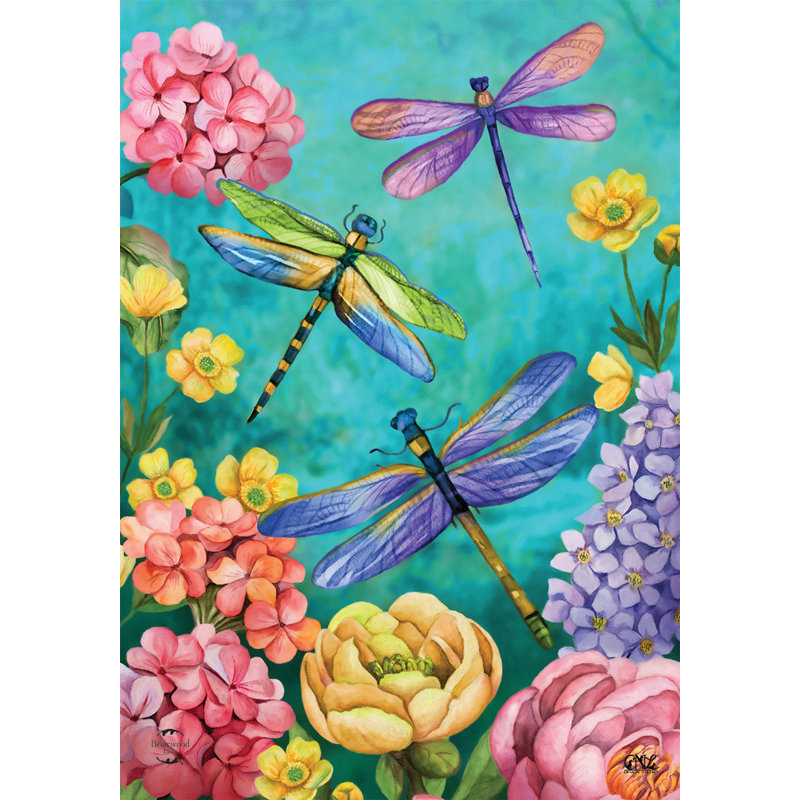 Dragonfly Garden Spring House Flag