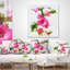 Coussin floral fleur avec tige et feuilles lombaires