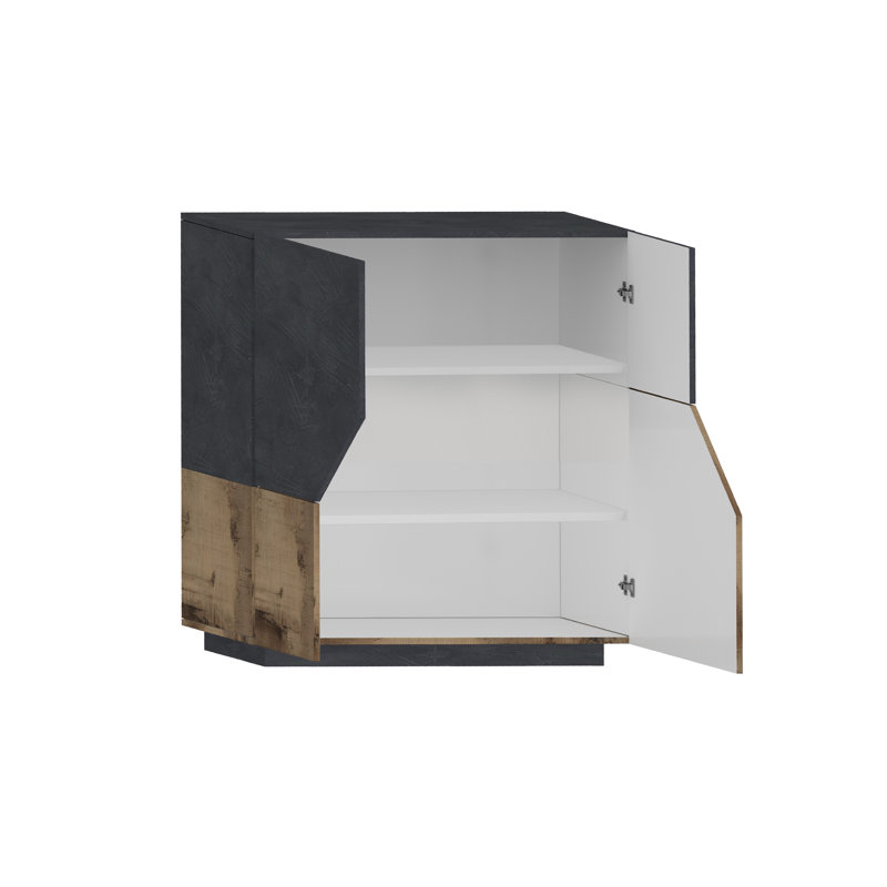 Mattis 100cm Sideboard, Slate/Maple Pereira
