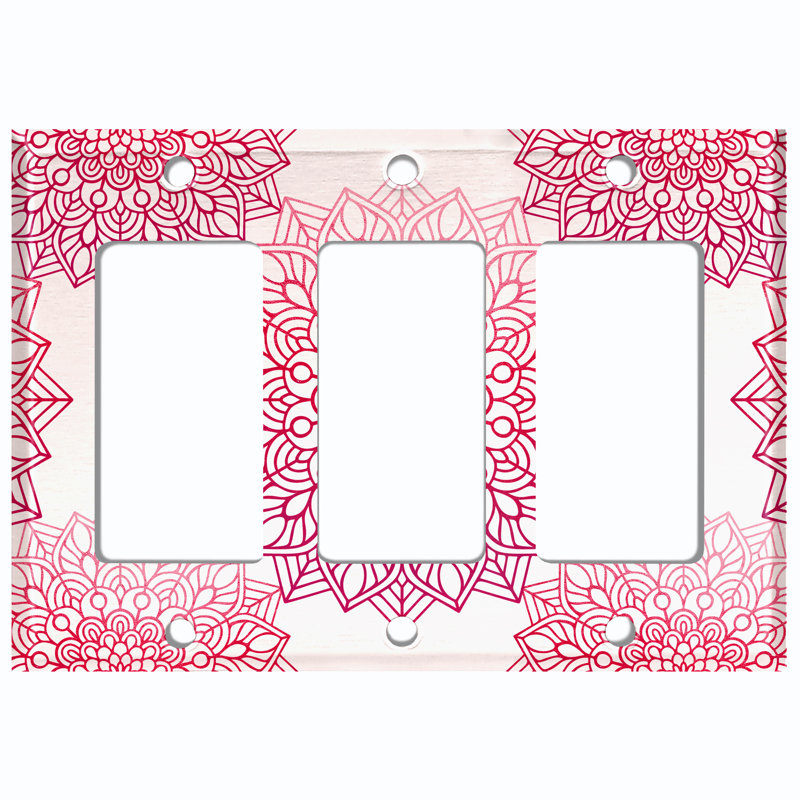 Plaque murale 3 lumières Mandala, Rose