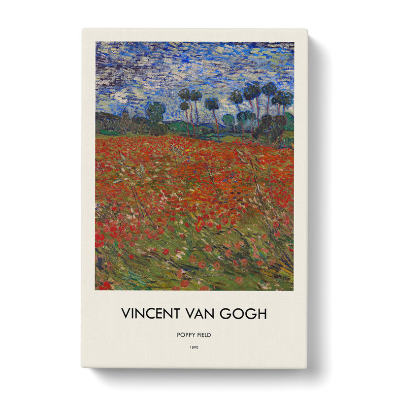Poppy Field by Vincent Van Gogh - Wrapped Canvas, 50cm H x 35cm W x 3cm D