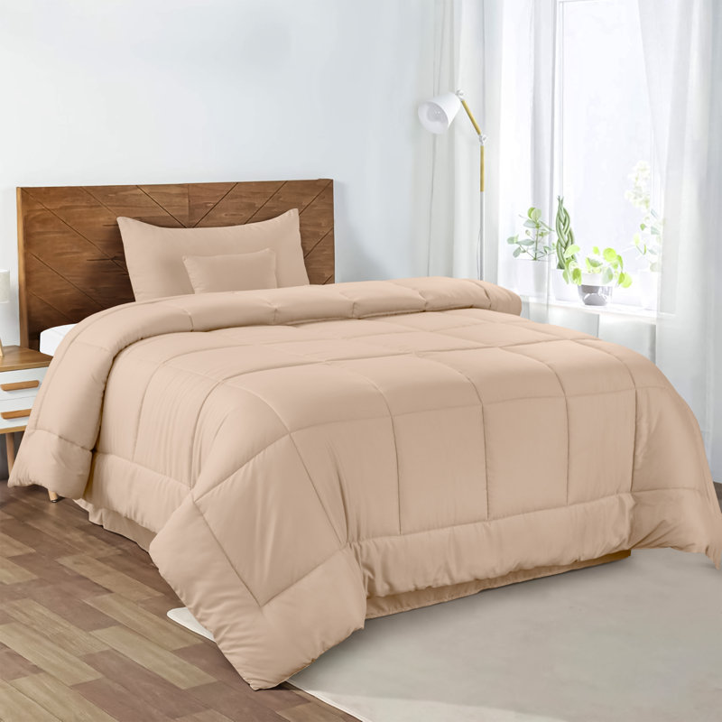 5pc Comforter Set - All Season Down Alternative Comforter with Shams and Bed Skirt - Quilted Duvet Insert with Corner Tabs
