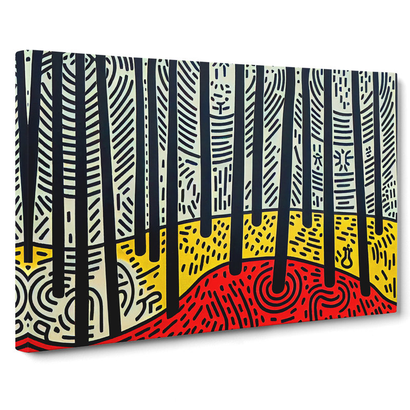 Spring Forest Pop Art Abstract - Wrapped Canvas
