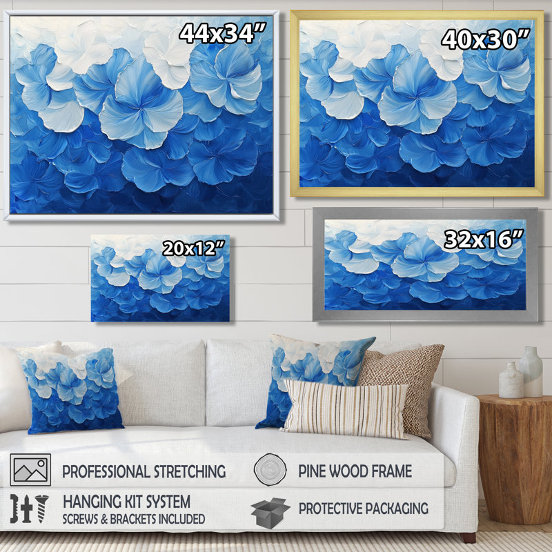 Blanc sur velours bleu jonquilles Bloom III - Jonquilles, art mural, Reproduction encadrée d'une seule photo, Blanc