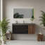 Meuble-lavabo flottant mural mat noir