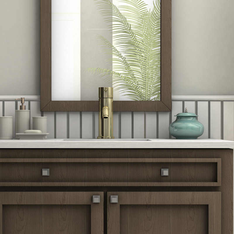 Aloha Single Hole Bathroom Faucet with Drain Assembly, Polished Gold
