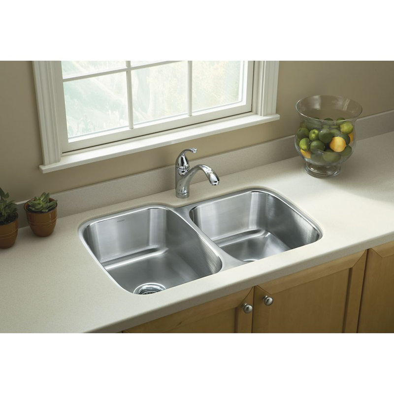 McAllister 31.75'' L Stainless Steel Undermount Double Basin Kitchen Sink