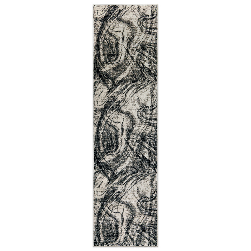 Tapis abstrait délavé, Tapis de couloir 2 pi 2 po x 12 pi