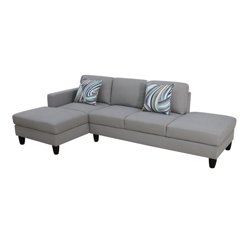 Ensemble modulaire de salon en L 2 pièces en tissu de qualité supérieure 2 pièces, Accoudoir à gauche (vu de face)